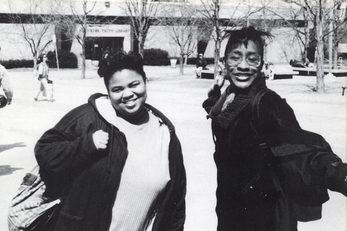 Students on campus in 1992